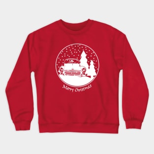 Morris Minor vintage British classic car Christmas snow globe Crewneck Sweatshirt